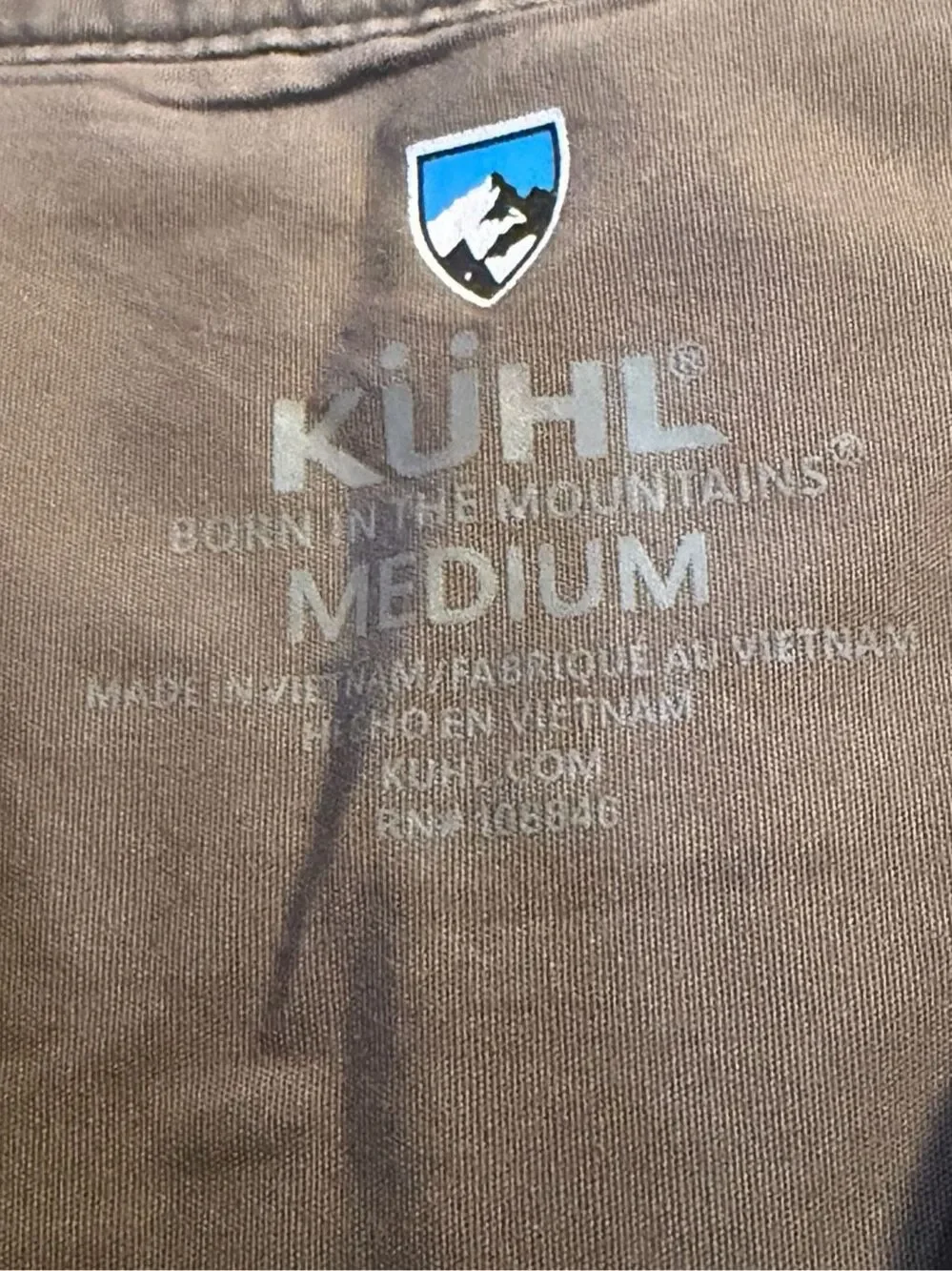 KÜHL Skorpio Men’s Medium Blue Brown Plaid Linen Blend Short Sleeve Shirt